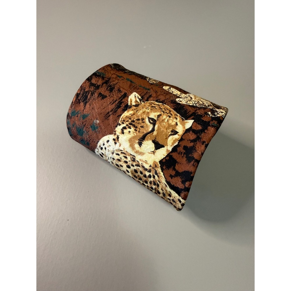 Vintage Endangered Species Mens Silk Tie Cheetah Wildlife Animal Print  USA